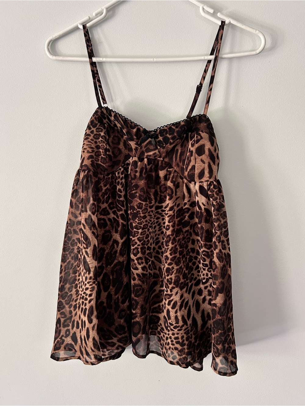 Leopard Print Babydoll Cami Tank Top